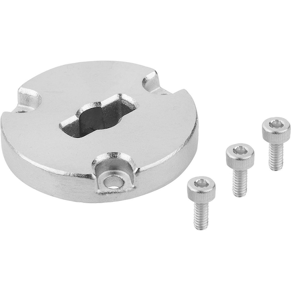 Clamping Plate For Quarter-Turn Clamp Loc, Form:B Countersunk, D=5, Steel Nickel-Plated